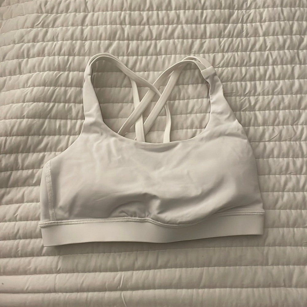 lululemon energy sports bra white size 6